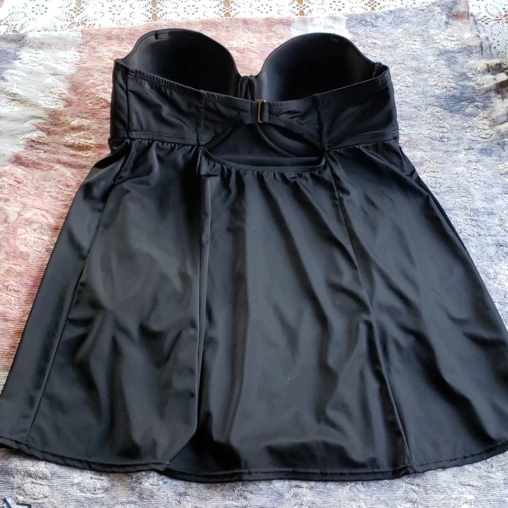 Swimsuit for all nwt strapless black with metal dots  size 18